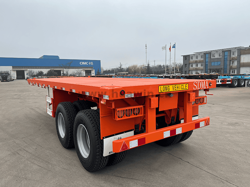 20 pieds 2 essieux &agrave; plate semi-trareler-2