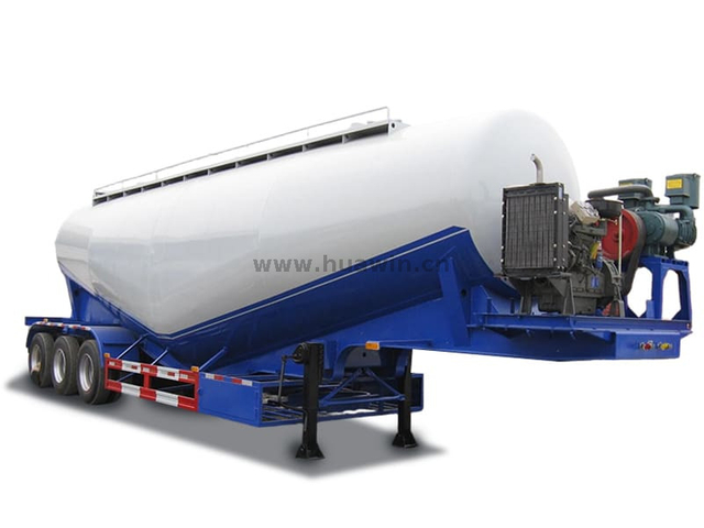 3 essieux semi-remorque de silo de ciment 