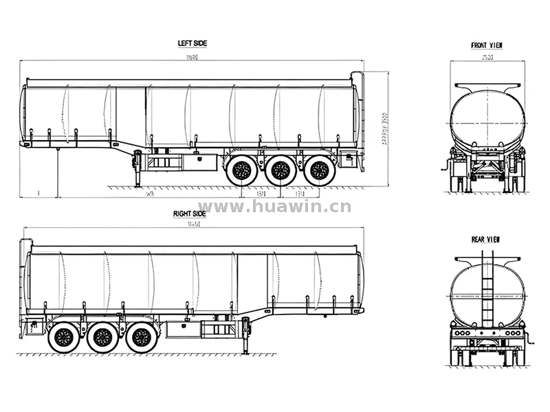 CIMC 3 essieux 46000 litres de remorque-citerne en alliage d'aluminium-1